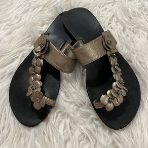 Bronze/Black Sandals